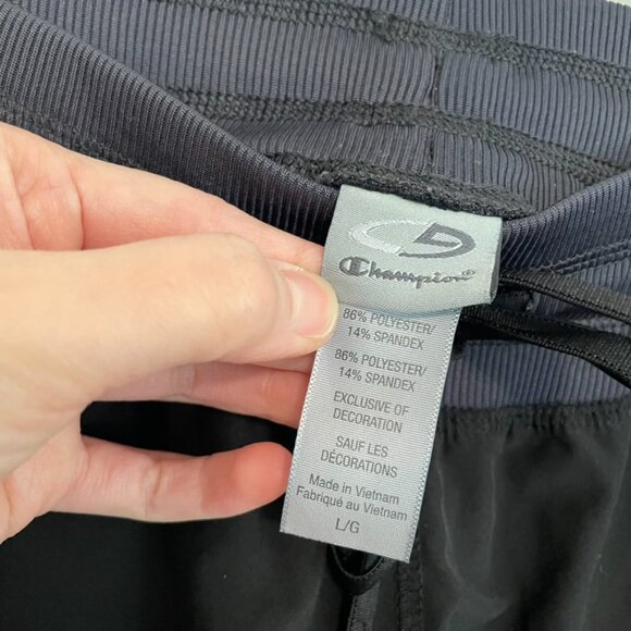 C9 BY CHAMPION Semi Fitted Drawstring Capri Pant Black Gray Colorblock Active L - Picture 5 of 15